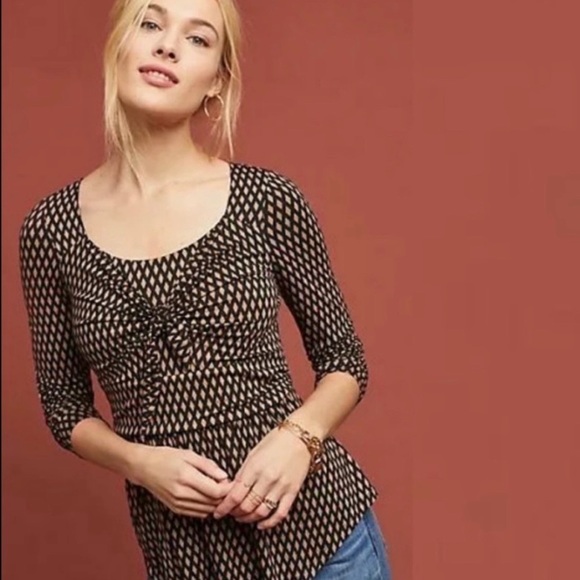 Anthropologie Tops - Anthro Meadow Rue Josalyn Tie Front Blouse